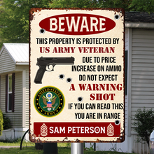 Military Themed Beware Warning Sign - Personality Customized Metal Sign