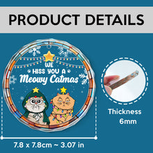 We Hiss You A Meowy Catmas - Customized Personalized Glass Ornament - Christmas Gift For Cat Pet Lover
