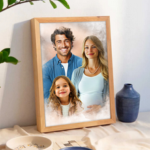Personalized Watercolor Painting Of Loved Ones, Custom Commemorative Family Portrait From Photo, Thoughtful Bereavement Art, Personalized Customized Canvas Gift For Grandpa