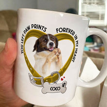 You Left Paw Prints Memorial - Photo Customized Personalized Mug - Gifts For Dog Lovers