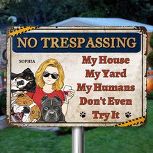 My House My Yard Warning Sign Gift For Pet Lover Personalized Custom Metal Sign