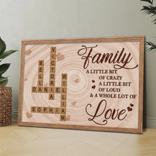 Crossword Family A Little Bit Of Crazy - Personalized Customized Canvas - Gift For Family Members