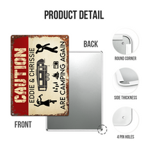 Caution For Campers - Personalized Custom Classic Camping Metal Signs