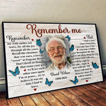 Remember Me Canvas Wall Art - Personalized Customized Canvas - Memorial Gift For Family Members