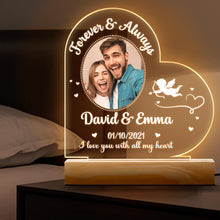 Custom Photo I Love You With All My Heart - Customized Personalized 3D LED Light - alentine's Day Gift For Husband Wife, Anniversary