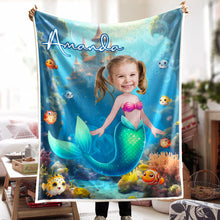 Disney Princess Custom Photo Blanket - Customized Personalized Blanket - Gift For Family Members