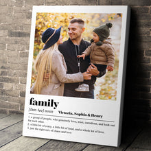 Custom Photo Family Meaning - Customized Personalized Canvas - Family Gift For Dad Mom Family Member