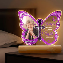 Custom Photo Butterflies Are The Heaven - Personalized 3D LED Light - Memorial Gift For Family Members, Grandparents