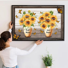 First Mom Now Grandma Sunflower Pot - Personalized Customized Canvas - Mother's Day Gifts For Mom, Wife, Her