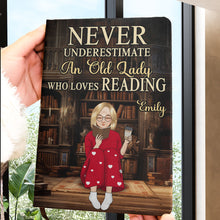 Don't Underestimate A Lady Who Loves Reading - Personalized Customized Leather Journal - Gift For Book Lovers