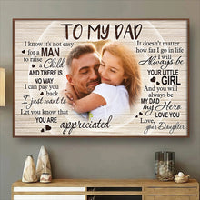I Know It's Not Easy - Personalized Customized Canvas - Gift For Father