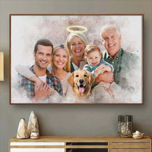 Custom Combine Loved One From Different Photos, Adding Halo To Deceased One - Personalized Customized Canvas - Gift For Family Members