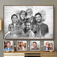 Combined Custom Photos Loved One With Quotes, Halo To Deceased One - Personalized Customized Canvas - Gift For Family Members