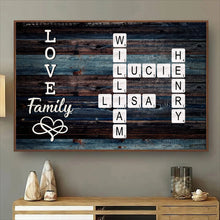 Crossword Canvas Love My Family - Personalized Customized Family Name Canvas - Gifts For Family Members