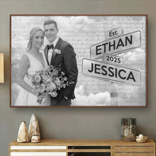 Custom Couple Photo Letter Theme - Personalized Customized Canvas - Anniversary Gift For Couples, Lovers, Husband Wife
