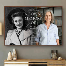 Custom Photo Always In Our Thoughts - Personalized Customized Canvas - Memorial Gift For Family Members