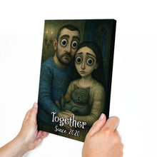 Custom Couple Photo Gothic Style - Personalized Customized Canvas - Special Halloween Gift For Couple, Him, Her, Husband, Wife