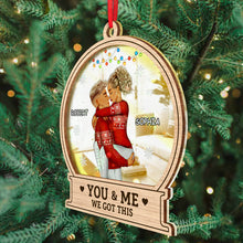 Christmas Couple - Kiss Till Our Last Breath - Personalized Custom Mirror Wooden Ornament Gift For Wife Husband