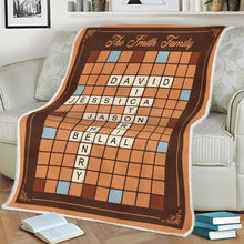 Scrabble Family Crossword - Personalized Customized Blanket - Gift For Family Members