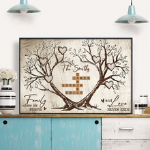 Family Where Life Begin Crossword Canvas - Personalized Customized Canvas - Gift For Family Members