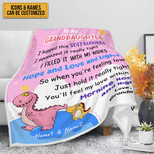 Personalized Custom Blanket Granddaughter Dinosaur Blanket Gifts For Granddaughter Birthday Gifts