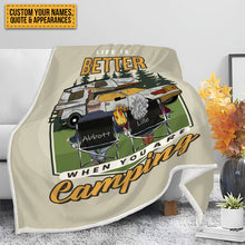 Husband And Wife Camping Partners For Life - Gift For Camping Lovers - Personalized Custom Fleece Blanket