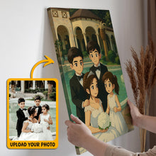 Animated Family Photo Vertical Ghibli Style - Turn Your Photo To Ghibli Character - Gift For Family Members, Siblings