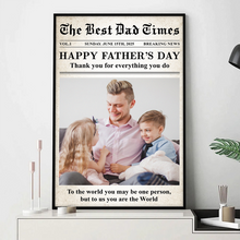 Custom Photo The Best Father Times - Personalized Customized Canvas - Father's Day Gift Ideas For Family Members, Father, Dad, Grandpa