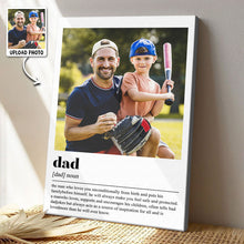 Custom Photo Dad Meaning - Customized Personalized Canvas - Best Gift For Dad Father's Day Gift Ideas