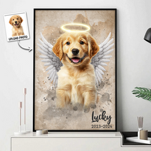 Custom Photo Fur Angel With Halo - Personalized Customized Canvas - Memorial Gift For Pet Lovers, Dog Lovers, Cat Lovers
