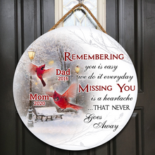 Missing You Is A Heartache - Personalized Customized Door Sign - Memorial Gift For Loss