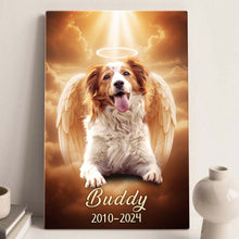 Pet Loss, Deceased Loved One With Halo & Wings Heaven - Personalized Customized Canvas - Memorial Gift For Family Members