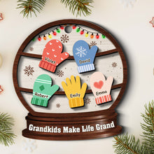 Grandkids Make Life Grand - Personalized 2-Layered Wooden Ornament - Christmas Gifts For Family