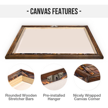 The Three Crosses Canvas Painting, Sunset Painting, Path To Heaven - Framed Canvas Wall Art