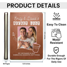 Couple Bucket List - Personalized Leather Journal - Gift For Couples, Book Lovers