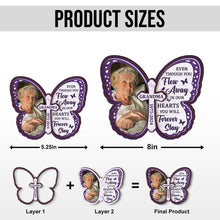 Custom Photo In Our Hearts You Will Stay - Customized Personalized 2-Layered Wooden Plaque - Gift For Memorial Loss