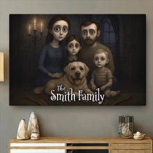 Custom Family Photo Animated Gothic Style - Personalized Customized Canvas - Special Halloween Gift For Family Members