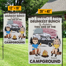 We're Drunks We Go Camping, Stars And Stripe Gift For Campers Personalized Custom Flag