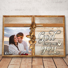 God Gave Me You - Custom Photo Gifts For Couple, Gift Personalized Custom Framed Canvas Wall Art