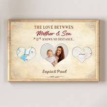 The Love Between Mother & Son No Distance - Gift For Mom - Personalized Custom Poster Custom Map Poster