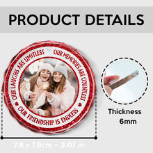 Bling Bling Glitter Custom Photo Ornament - Personalized Glass Ornament - Christmas Gift For Best Friends, Besties, Soul Sisters