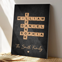 Home Decor Family Crossword Art - Personalized Customized Canvas - Christmas Gift For Family