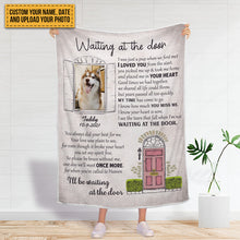 Custom Photo Personalized Custom Fleece Blanket Waiting At The Door Memorial Gift For Dog Lovers