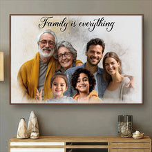 Custom Photos Horizontal Loved One Combined And Adding Quotes, Halo To Deceased One - Personalized Customized Canvas - Gift For Family Members