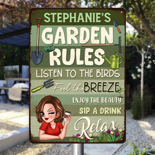 Garden Rules - Personality Customized Metal Sign - Gift For Garden Woman