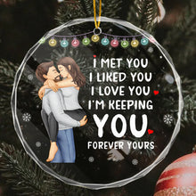 I Meet You - Customized Personalized Glass Ornament - Christmas Gift For Couple Husband Wife