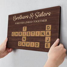 Brothers & Sisters Forever Linked Together - Personalized Customized Canvas - Gifts For Family Members