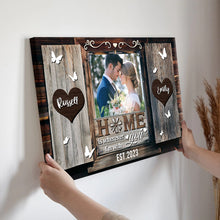 Home Is Wherever I'm With You - Personalized Custom Framed Canvas Wall Art - Gift For Couple