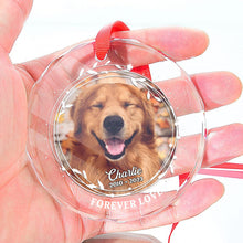 Custom Photo - Forever Loved - Customized Personalized Glass Ornament - Gift For Pet Lover Pet Mom Pet Dad