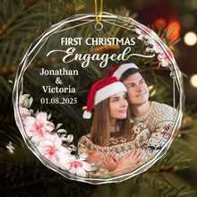 First Christmas Married Couple - Personalized Glass Ornament - Christmas, Anniversary Gift For Couple, Husband Wife, Him, Her
